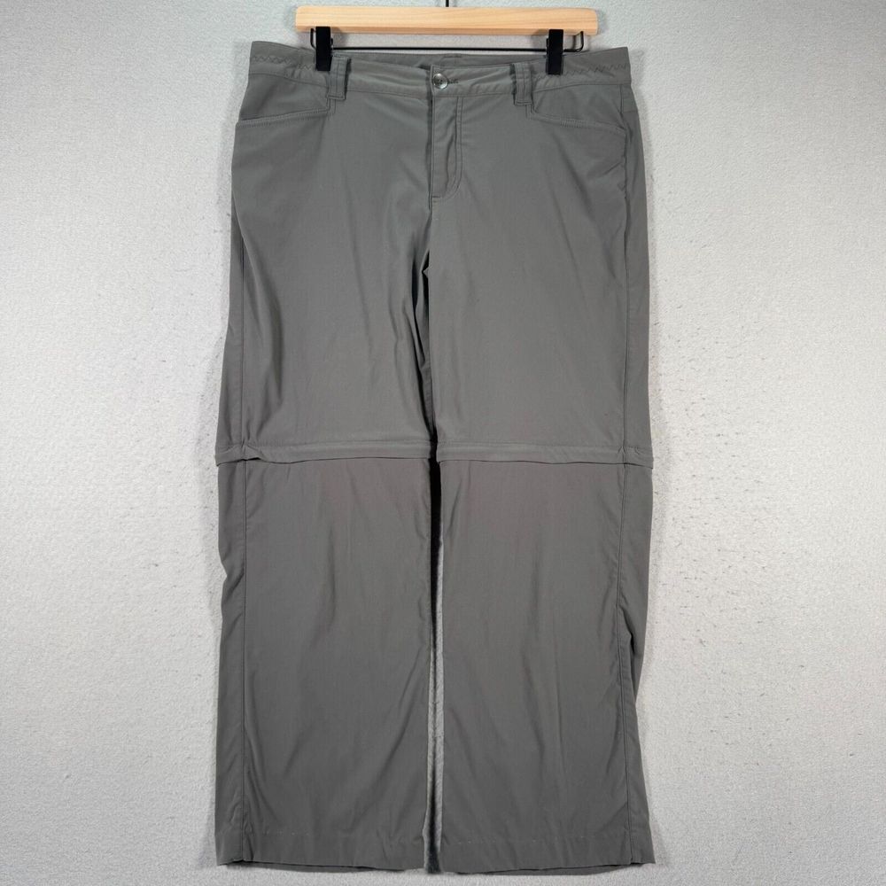 Eddie Bauer Convertible Pants Women 10 Tall Gray Camp Hiking Outdoor Lightweight